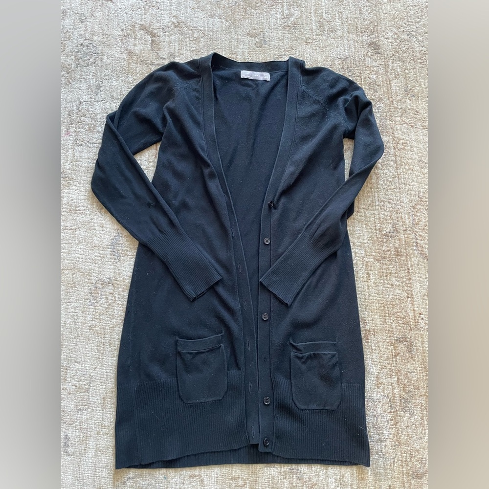 Zara Elegant Black Long Cardigan - Picture 1 of 8